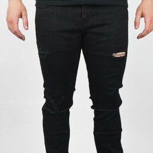 Men's Black Distressed Jeans